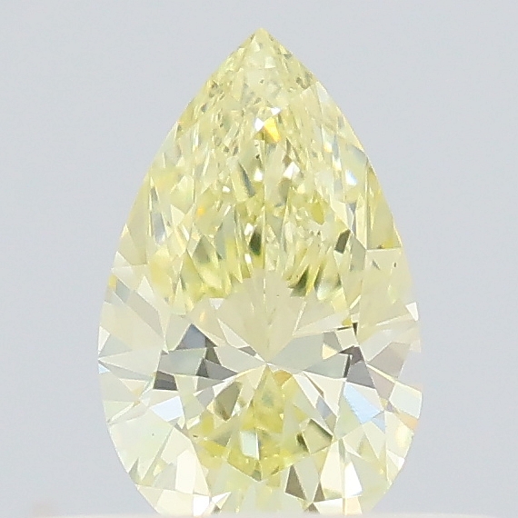 Actual 0.28 carat Light Yellow Pear lab-grown diamond