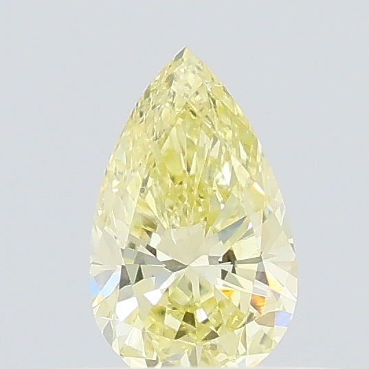 Actual 0.29 carat Fancy Intense Yellow Pear lab-grown diamond