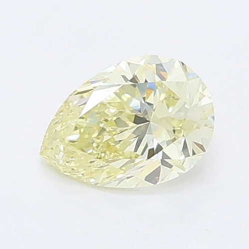 Actual 0.36 carat Light Yellow Pear lab-grown diamond